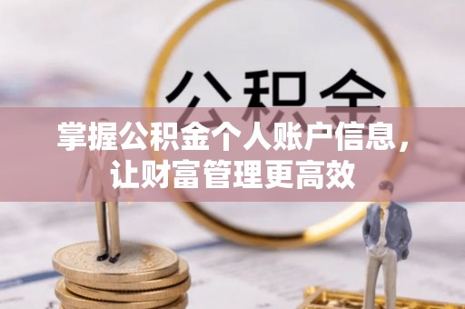 交口掌握公积金个人账户信息，让财富管理更高效