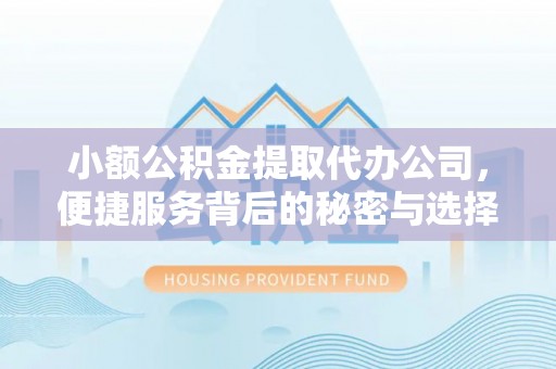 交口小额公积金提取代办公司，便捷服务背后的秘密与选择指南